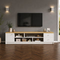 Meuble TV Blanc et Bois Clair - Thor | Design & Rangement Optimisé