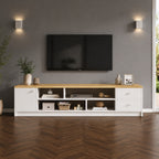 Meuble TV Blanc et Bois Clair - Thor | Design & Rangement Optimisé