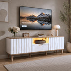 Meuble TV Blanc et Bois - Sigurd | Style Moderne pour Votre Salon