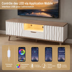 Meuble TV Blanc et Bois - Sigurd | Style Moderne pour Votre Salon