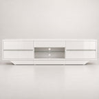 Meuble TV Blanc Laqué Led - Olav | Design & Rangement Optimisé