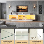 Meuble TV Blanc Laqué Led - Olav | Design & Rangement Optimisé