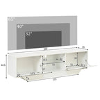 Meuble TV Blanc Laqué Led - Olav | Design & Rangement Optimisé
