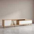 Meuble Tv Blanc Moderne - Jonas | Rangement Malin et Éxtensible