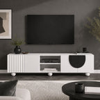 Meuble TV Blanc Noir - Marcus | Design & Rangement Optimisé