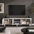 Meuble TV Blanc Noir - Marcus | Design & Rangement Optimisé