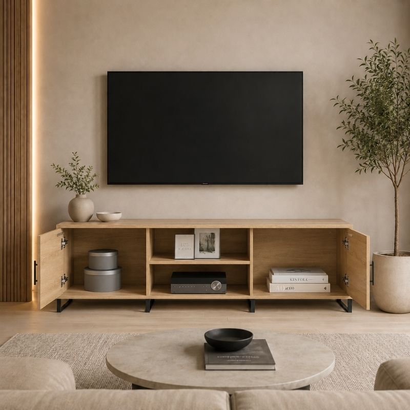 Meuble TV Bois Design - Lucas | Style Moderne pour Votre Salon