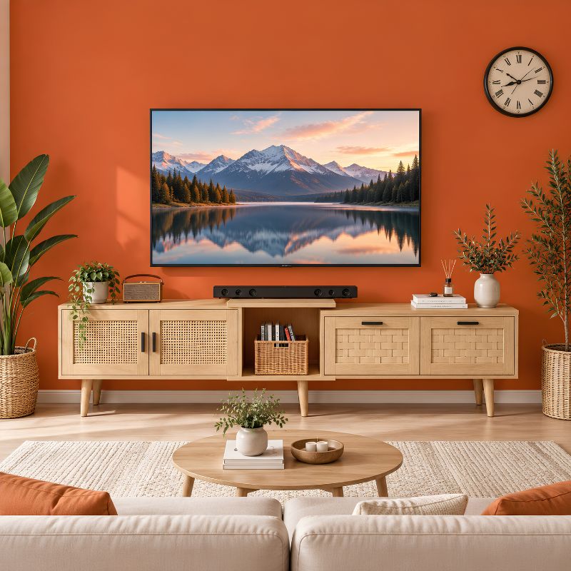Meuble TV Bois et Rotin - Filip | Style Moderne pour Votre Salon