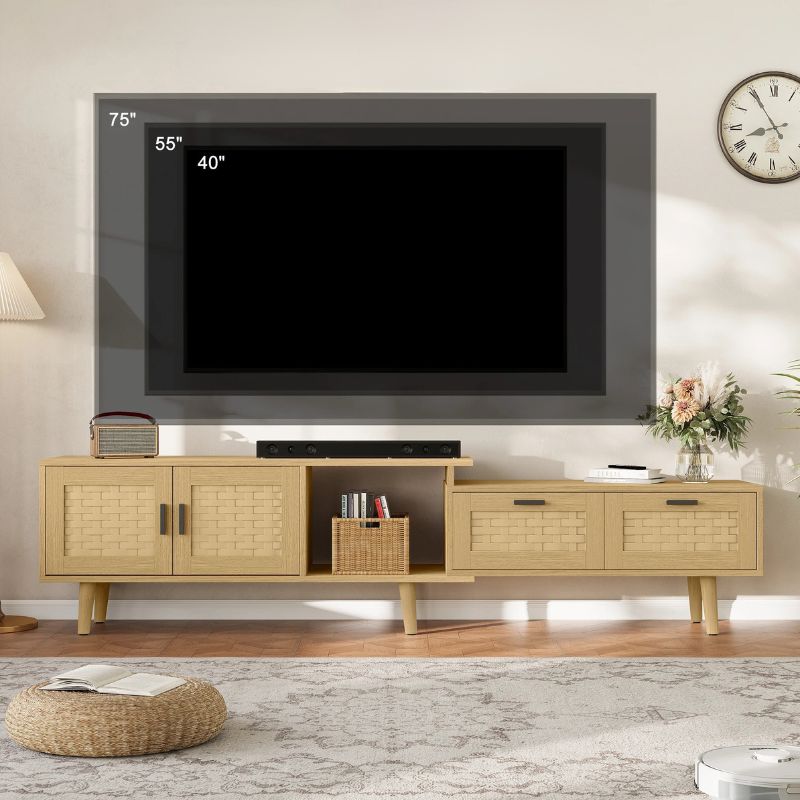 Meuble TV Bois et Rotin - Filip | Style Moderne pour Votre Salon