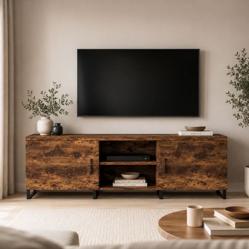Meuble TV Design Marron - Mattias | Le Meuble qui Sublime Votre Salon