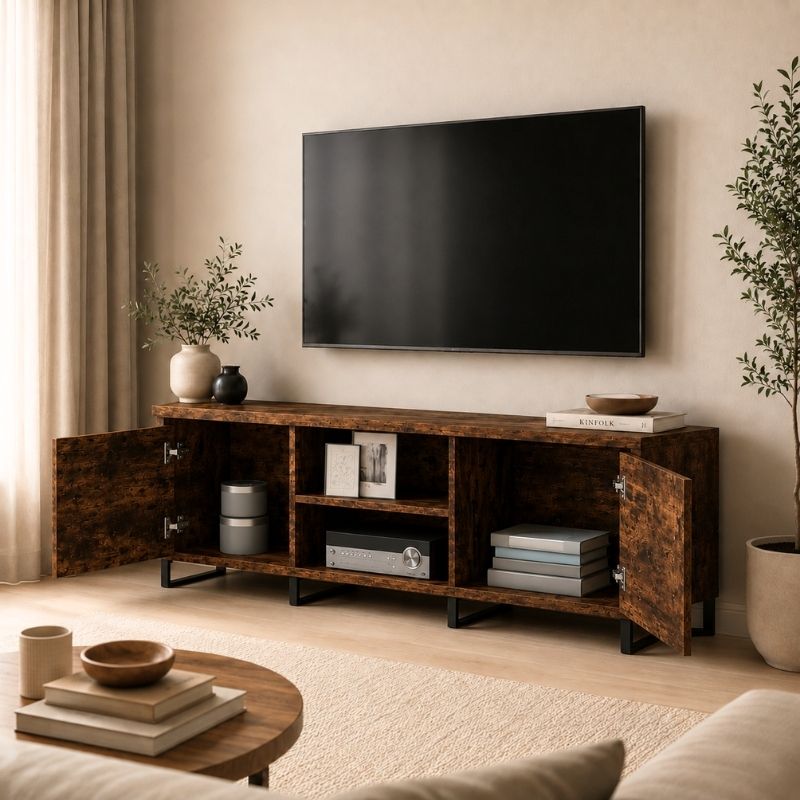 Meuble TV Design Marron - Mattias | Le Meuble qui Sublime Votre Salon
