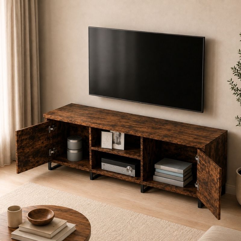 Meuble TV Design Marron - Mattias | Le Meuble qui Sublime Votre Salon