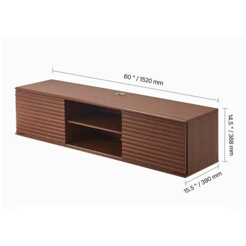 Meuble Tv Design Suspendu - Halvor | Noyer Massif