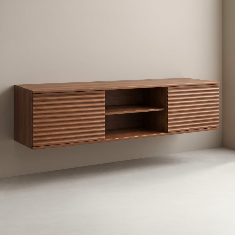 Meuble Tv Design Suspendu - Halvor | Noyer Massif
