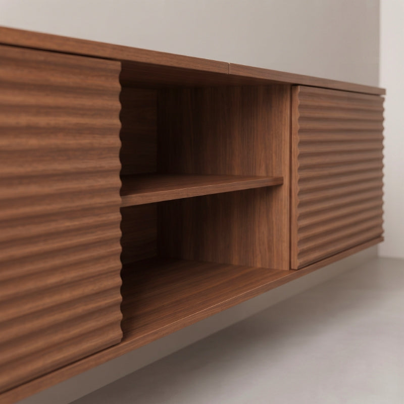 Meuble Tv Design Suspendu - Halvor | Noyer Massif