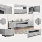 Meuble TV Gris Béton - Benjamin | Chic, Robuste avec Led