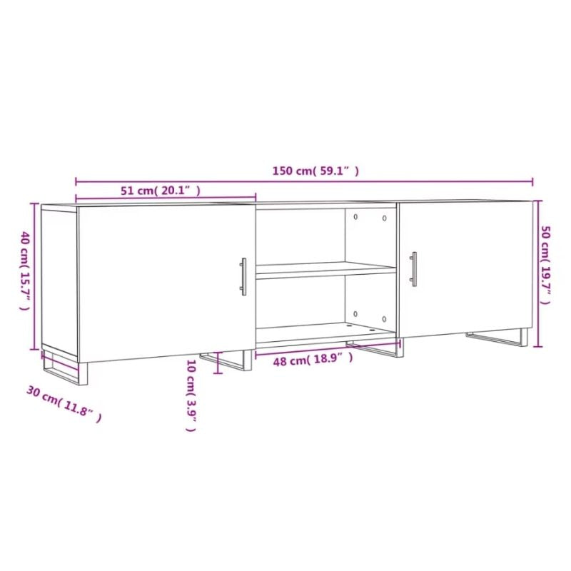 Meuble TV Gris Clair - Erling | Design & Rangement Optimisé