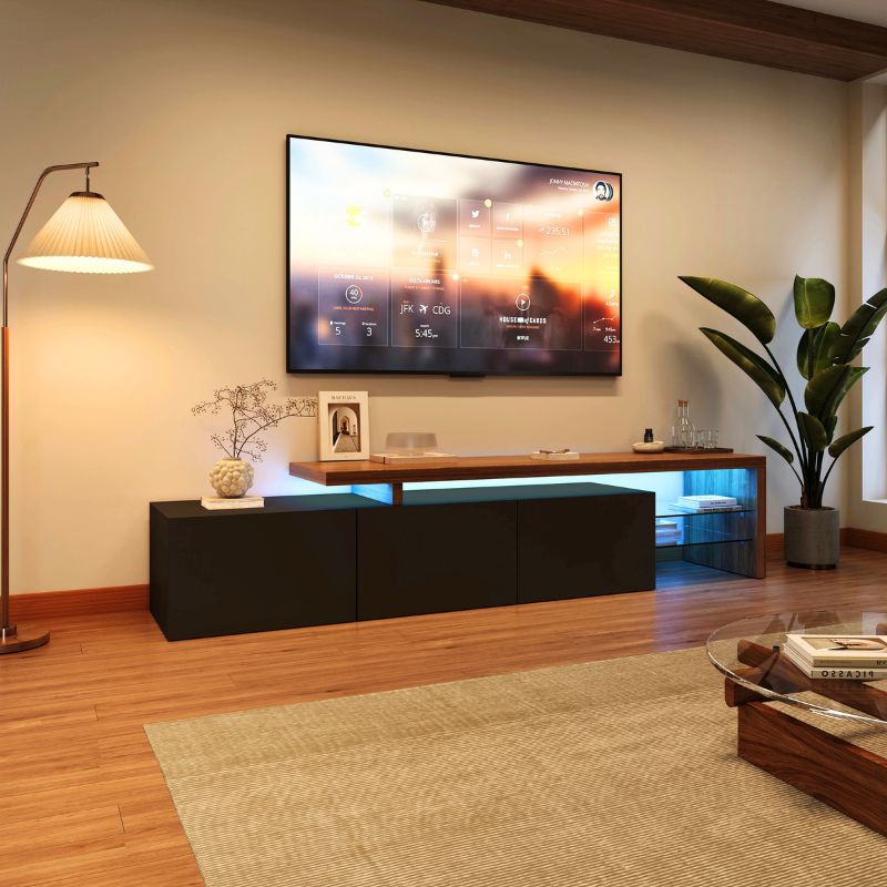 Meuble Tv Led en Bois - Ivar | Style Moderne pour Votre Salon
