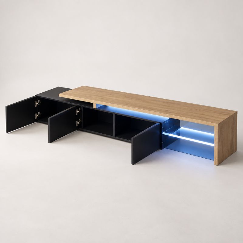 Meuble TV LED Bois - Ivar | Style Moderne pour Votre Salon