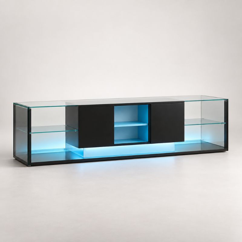 Meuble TV LED Noir - Knut | Élégance et Praticité
