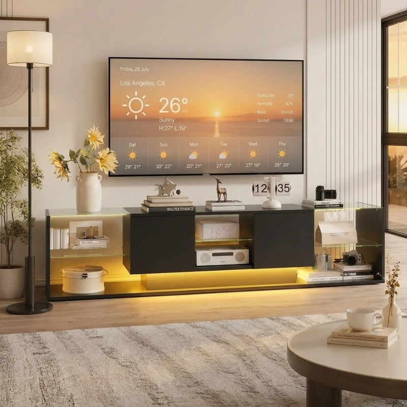 Meuble TV LED Noir - Knut | Élégance et Praticité