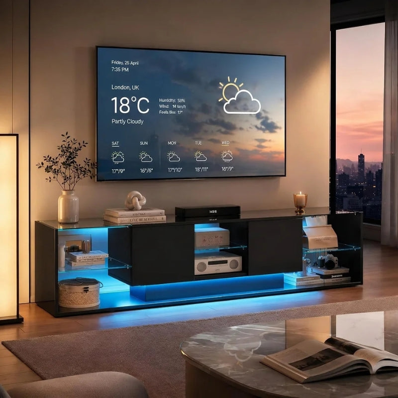Meuble TV LED Noir - Knut | Élégance et Praticité