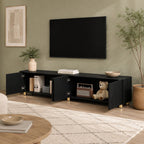 Meuble TV Noir 180 cm - Johan | Élégance et Praticité