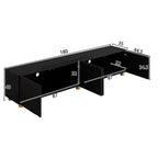 Meuble TV Noir 180 cm - Johan | Élégance et Praticité