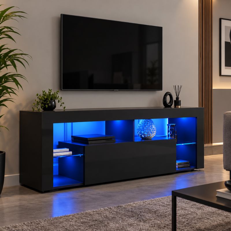 Meuble Tv Noir Design - Vidar | Design & Éclairage LED