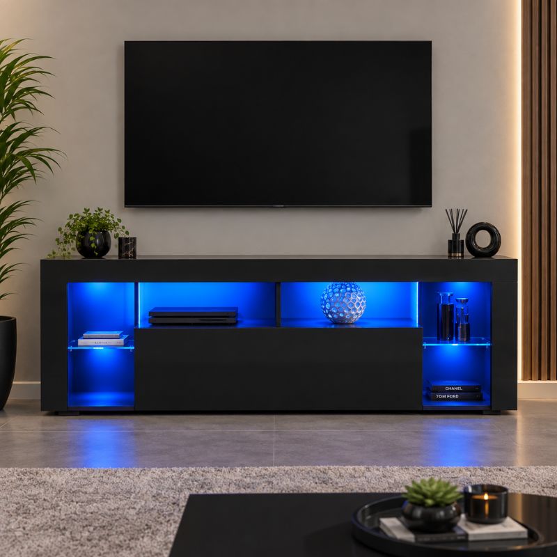 Meuble Tv Noir Design - Vidar | Design & Éclairage LED