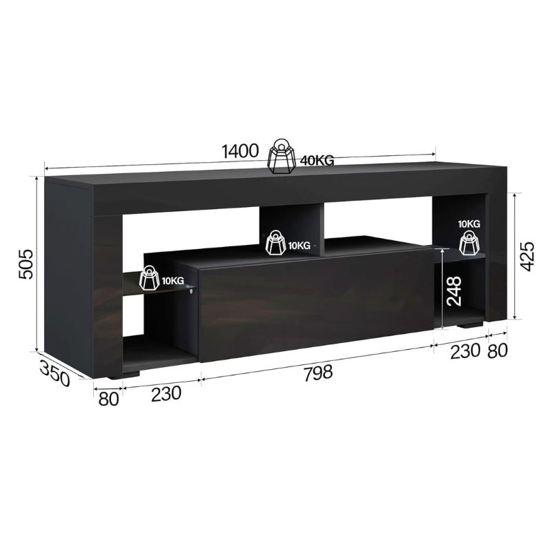 Meuble Tv Noir Design - Vidar | Design & Éclairage LED