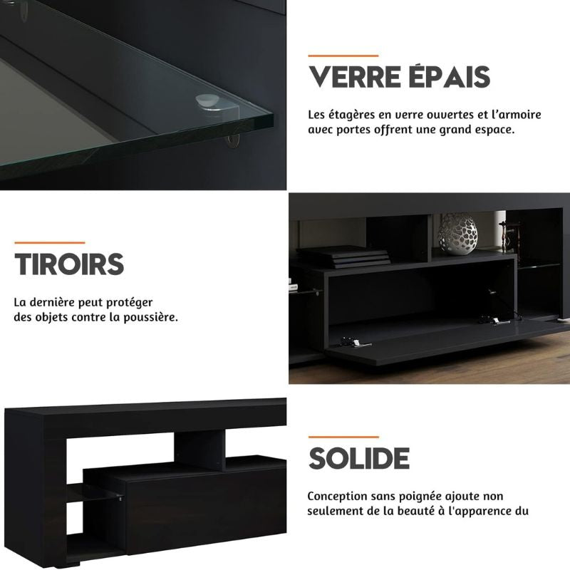 Meuble Tv Noir Design - Vidar | Design & Éclairage LED