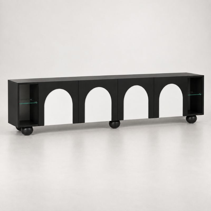 Meuble TV Noir et Blanc - Gunnar | Chic, Robuste et Fonctionnel