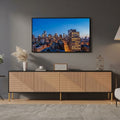 Meuble TV Noir et Bois 180 cm - Nikolaj | Le Meuble qui Sublime Votre Salon