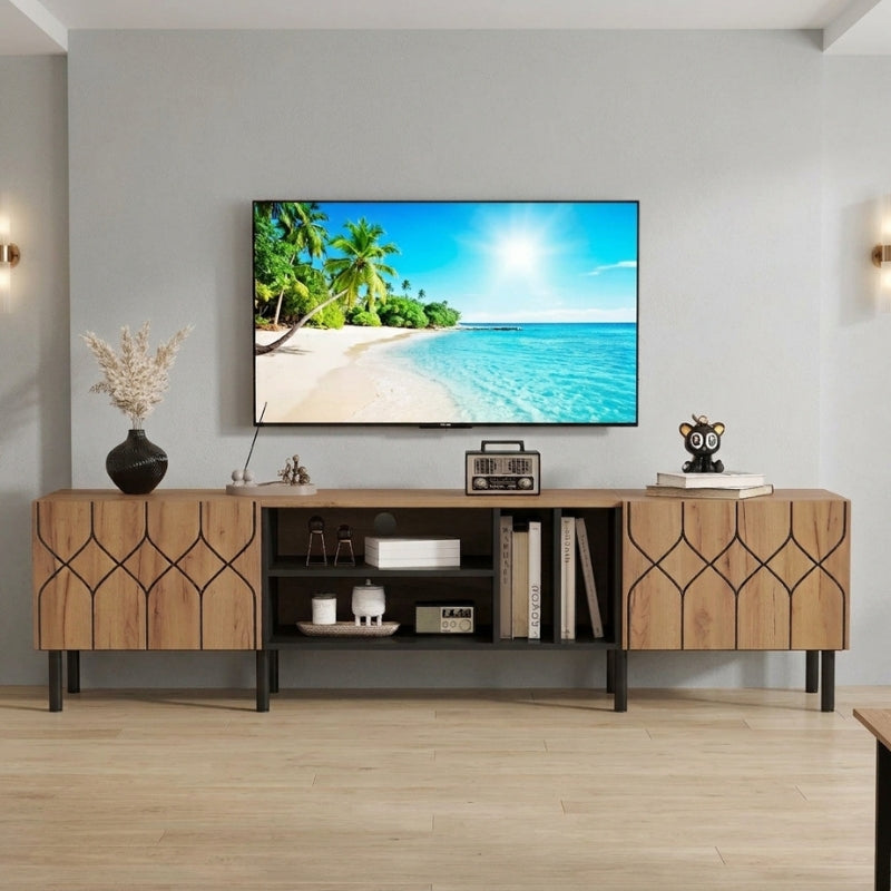 Meuble Tv Style Scandinave - Arne | 2 Portes et 4 Niches