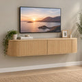 Meuble TV Suspendu 140 cm Bois - Frederik | Style Moderne pour Votre Salon