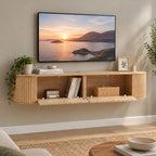 Meuble TV Suspendu 140 cm Bois - Frederik | Style Moderne pour Votre Salon