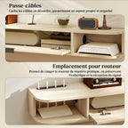 Meuble TV Suspendu 140 cm - Tor | Chic, Robuste et Fonctionnel