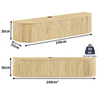 Meuble TV Suspendu 140 cm Bois - Frederik | Style Moderne pour Votre Salon