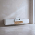 Meuble TV Suspendu Blanc 180 cm - Mikael | Chic, Robuste et Fonctionnel