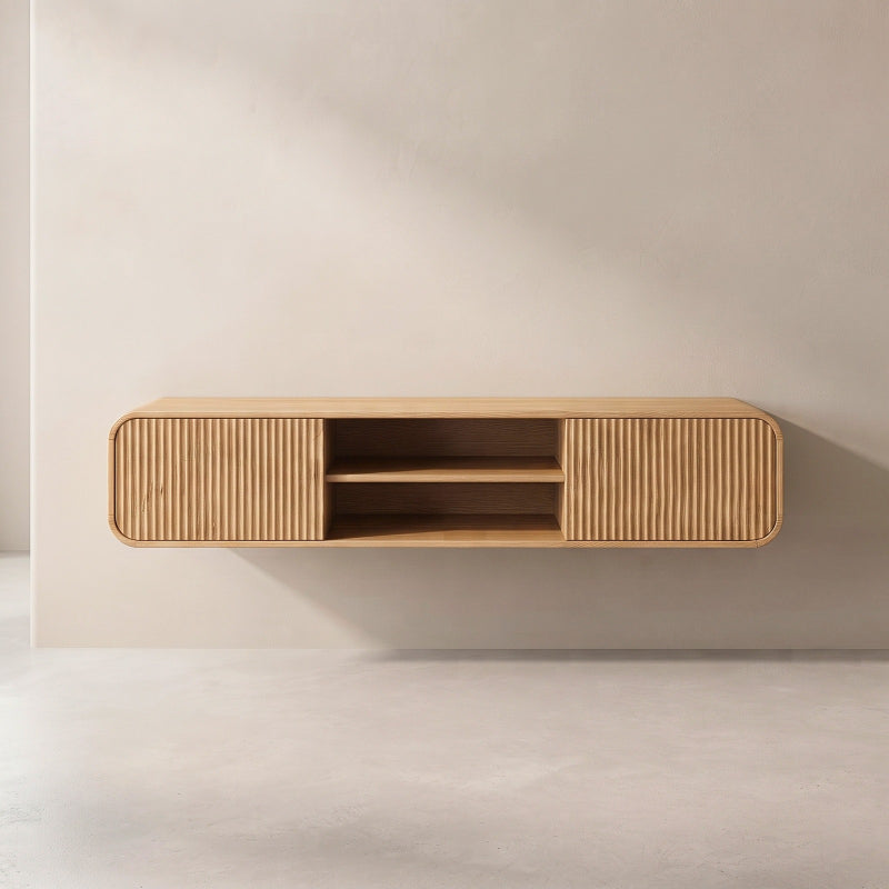Meuble Tv Suspendu Bois 160 cm - Henzar  | Style Moderne pour Votre Salon