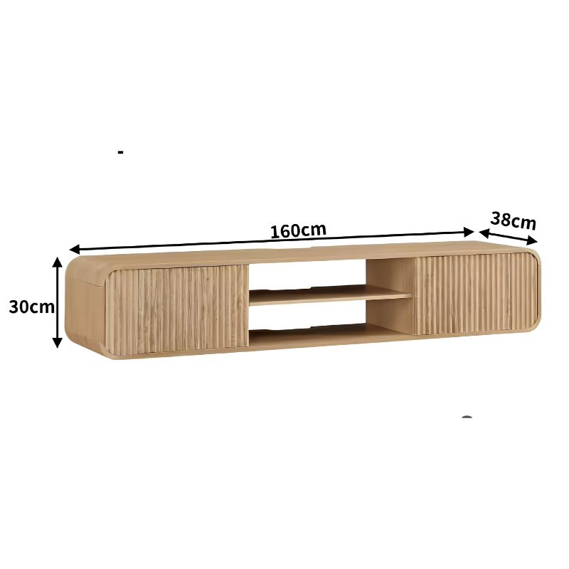 Meuble Tv Suspendu Bois 160 cm - Henzar  | Style Moderne pour Votre Salon