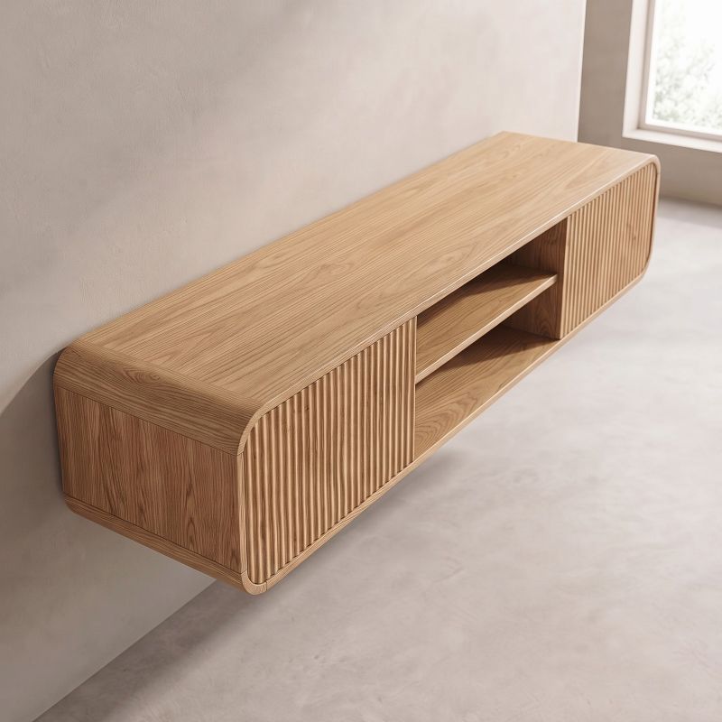 Meuble Tv Suspendu Bois 160 cm - Henzar  | Style Moderne pour Votre Salon