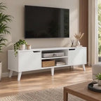 Meuble Télé Blanc - Leif | Style Mid-Century Chic