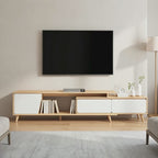 Meuble Tv Blanc Moderne - Jonas | Rangement Malin et Éxtensible